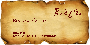 Rocska Áron névjegykártya